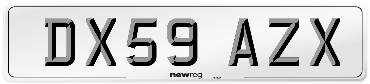 DX59 AZX Number Plate from New Reg